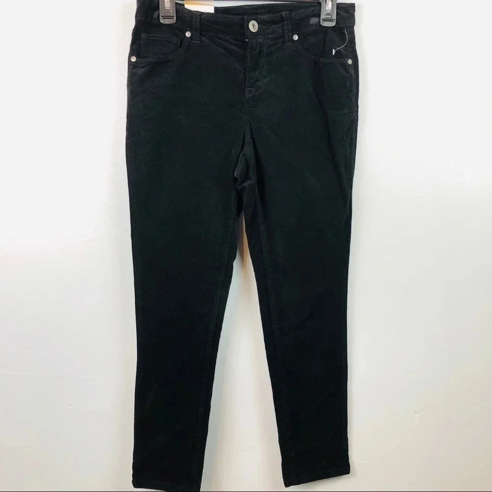NWT Corduroy Mid-Rise Tummy Control Slim Leg Pant‎ Size 6P